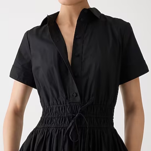 NWT J.Crew Black Elena shirtdress in cotton poplin SZ Various - Picture 3 of 13